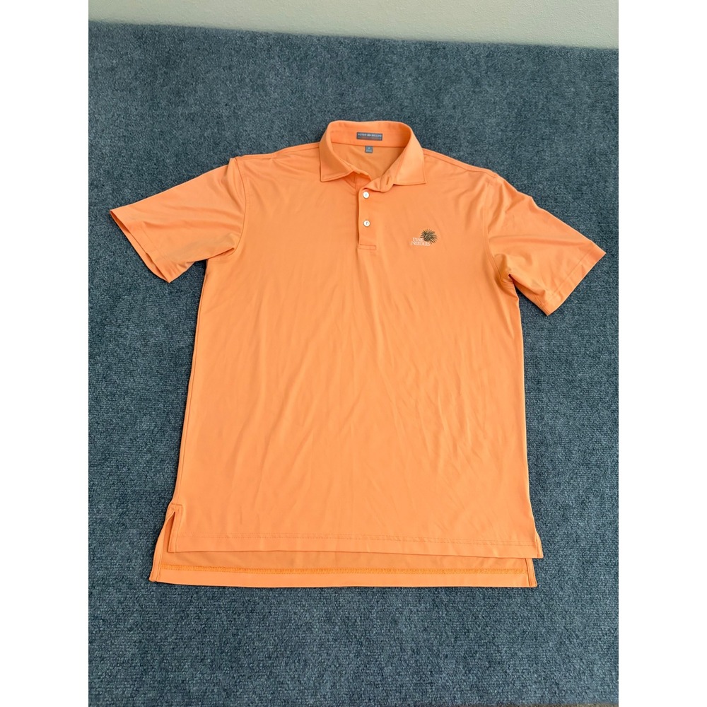 Peter Millar Summer Comfort Orange Pine Needles Golf Polo Shirt MS14EK01S Mens M